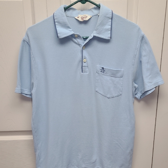 Original Penguin Other - Original Penguin Pale Blue Chest Pocket With Penguin Logo Polo M